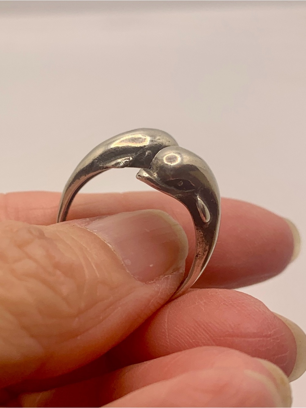 Vintage Silver Dolphin Wrap Ring